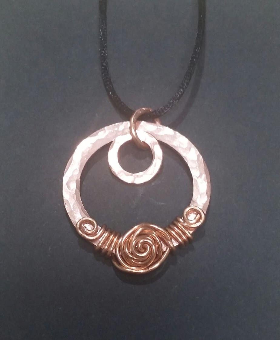 Copper Ringed Rose Necklace - Image 4