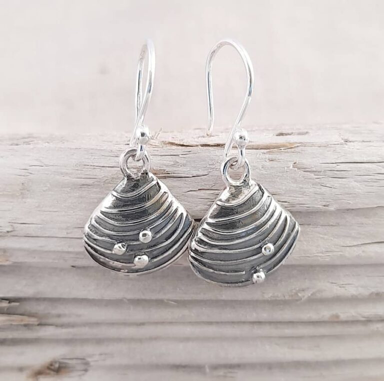 Venus Shell Drop Earrings - handmade by Marion Miller Jewellery