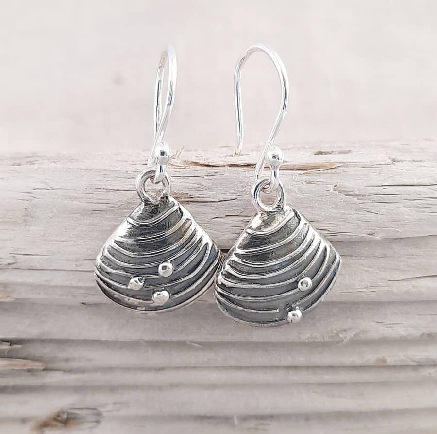 Venus Shell Drop Earrings - handmade by Marion Miller Jewellery