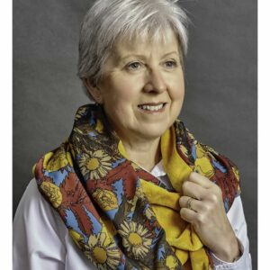 Infinity Cuddle printed scarf/snood Machair Blue - handmade by Brue Art (view 2)