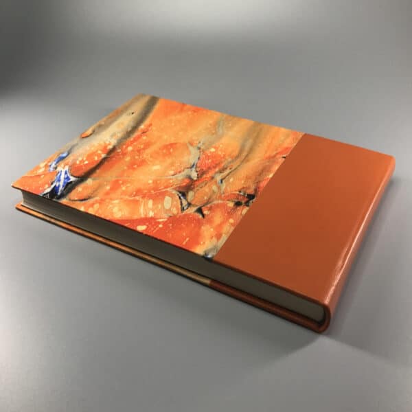 my.to.do-oodles landscape sketchbook, notebook with a leather spine and marbled cover paper