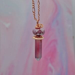 Pink Moonstone Pendant designed and created in the Isle of Skye by Indigo Berry