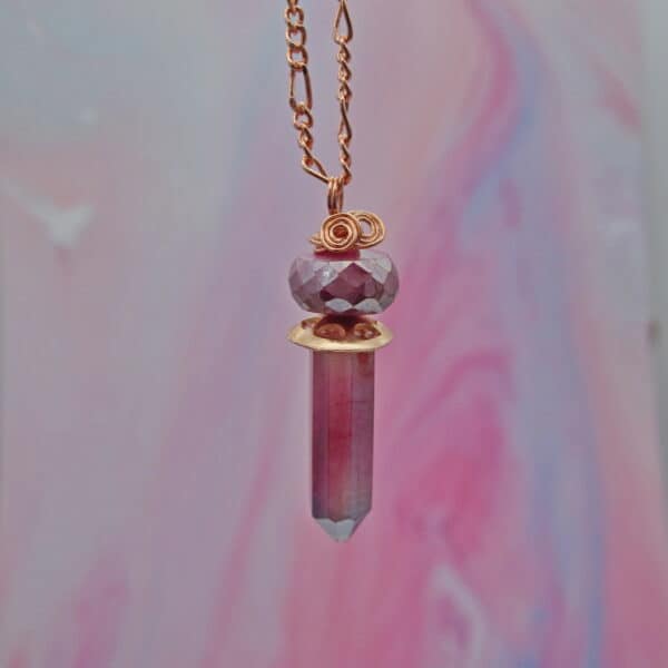 Pink Moonstone Pendant designed and created in the Isle of Skye by Indigo Berry