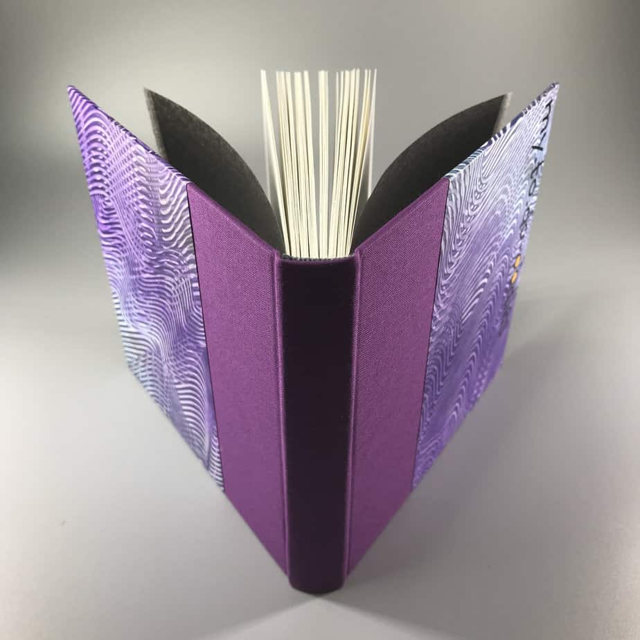 my.to.do-oodles mini square sketchbook, notebook with a UNIQUE paste paper cover in purple and blue - Image 4