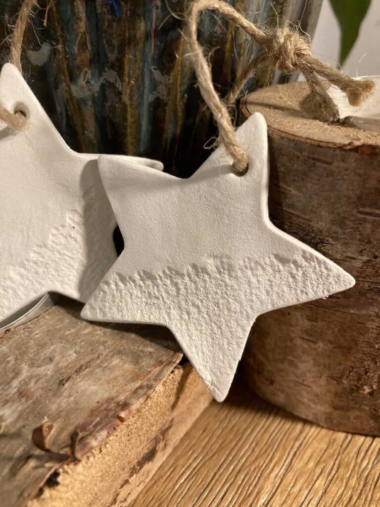 White star/Harris tweed texture Christmas tree decoration