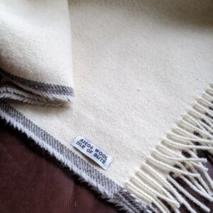 Natural undyed Cheviot/Shetland wool blanket - handmade by Ascog Wool (view 8)