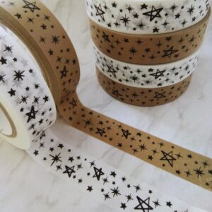 Stars on white paper tape - handmade by Cards and Gift Wrap (view 4)