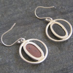 Handmade Pebble earrings in Recycled Sterling Silver - handmade by Hazel's Sea Jewellery (view 5)