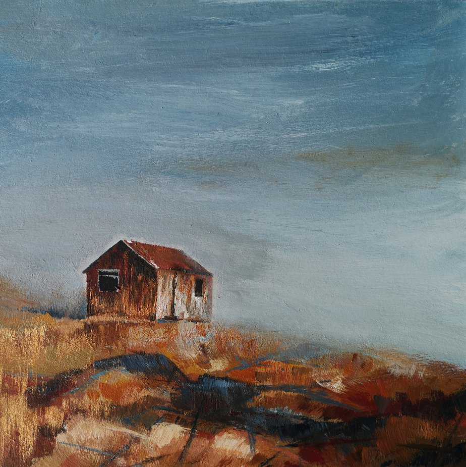 Rusty Shed, Unst- Original painting - handmade by Julie Willmore Art