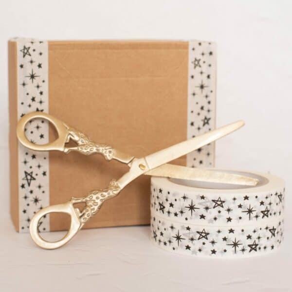 Stars on white paper tape - handmade by Cards and Gift Wrap (view 2)