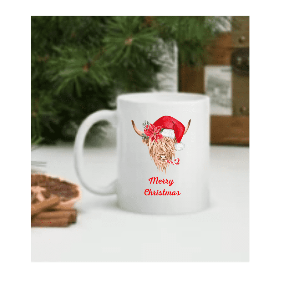 Highland Cow Merry Christmas - Image 1