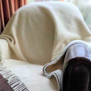 Natural undyed Cheviot/Shetland wool blanket - handmade by Ascog Wool