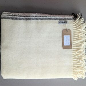 Natural undyed Cheviot/Shetland wool blanket - handmade by Ascog Wool (view 3)