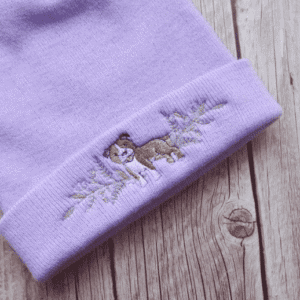 Lovely Staffy Dog Embroidered Beanie - handmade by KC Studios (view 2)