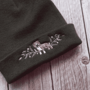 Lovely Staffy Dog Embroidered Beanie - handmade by KC Studios (view 4)