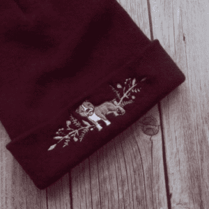Lovely Staffy Dog Embroidered Beanie - handmade by KC Studios (view 5)