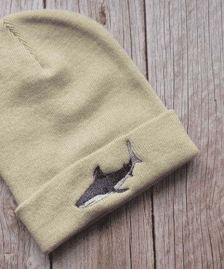 Lovely Great White Shark Embroidered Beanie
