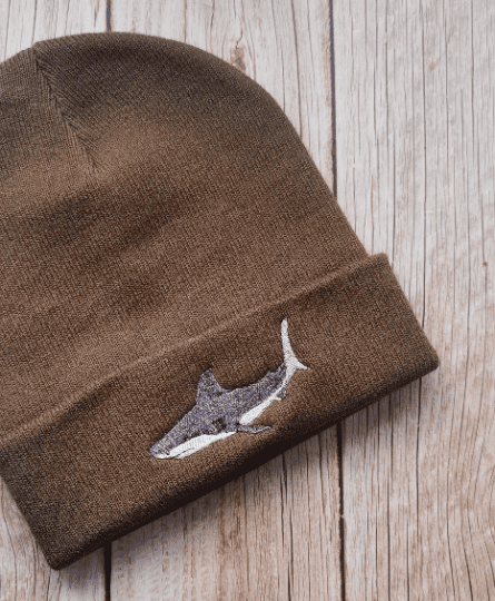 Lovely Great White Shark Embroidered Beanie