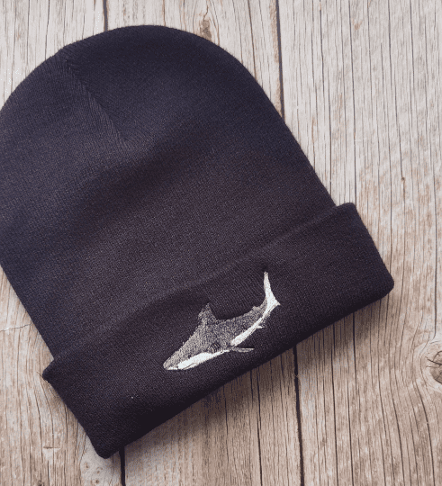 Lovely Great White Shark Embroidered Beanie