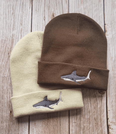 Lovely Great White Shark Embroidered Beanie