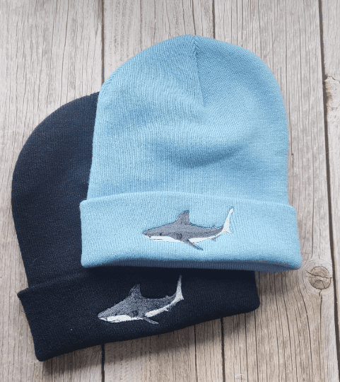 Lovely Great White Shark Embroidered Beanie