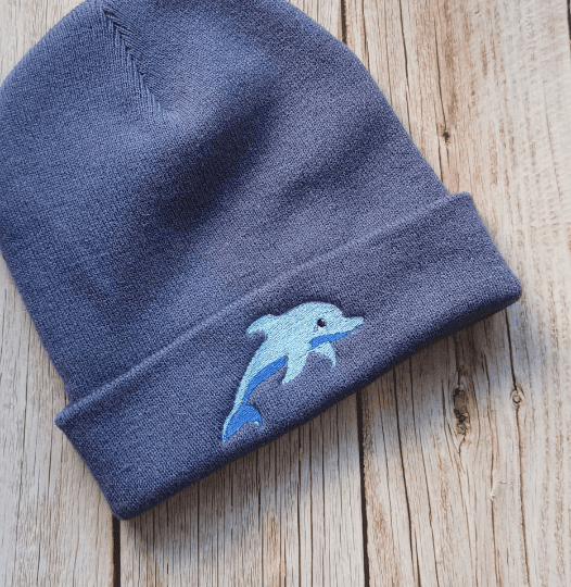 Cute Dolphin Embroidered Beanie