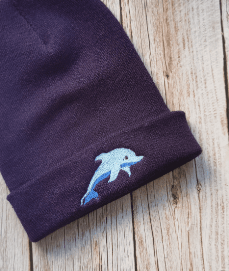 Cute Dolphin Embroidered Beanie
