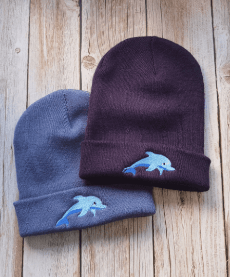 Cute Dolphin Embroidered Beanie