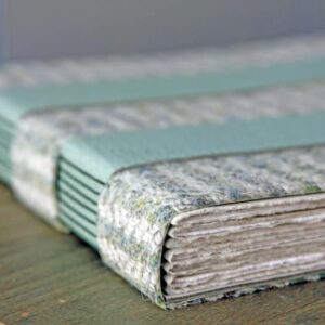 Hebridean Tweed and Leather Cross Structure Sea Glass Reflections - Image 2