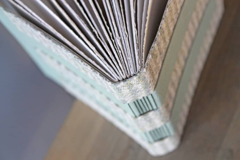 Hebridean Tweed and Leather Cross Structure Sea Glass Reflections - Image 3