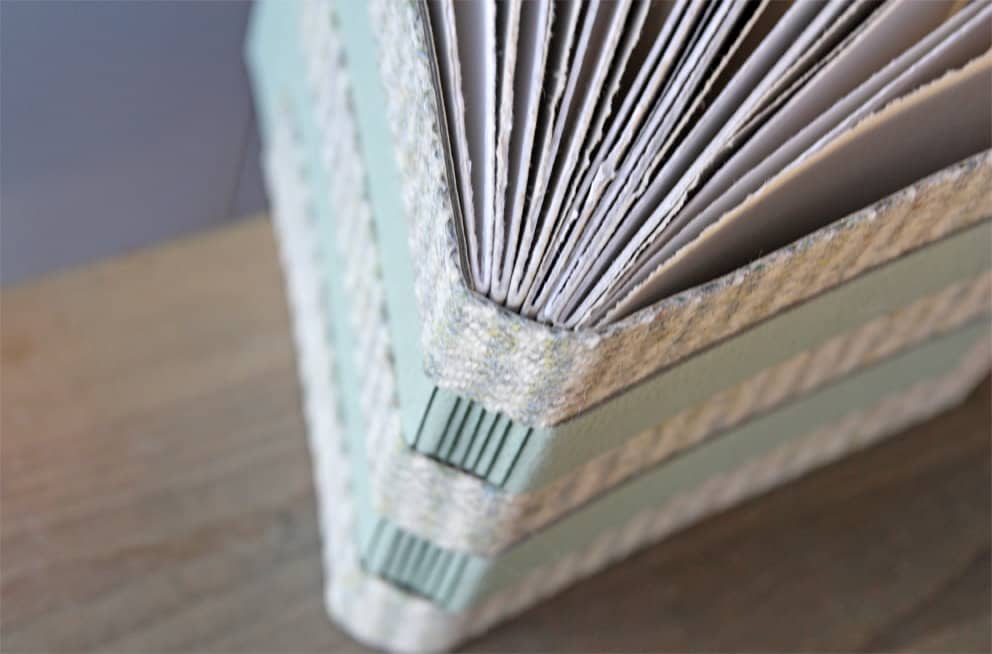 Hebridean Tweed and Leather Cross Structure Sea Glass Reflections - Image 1