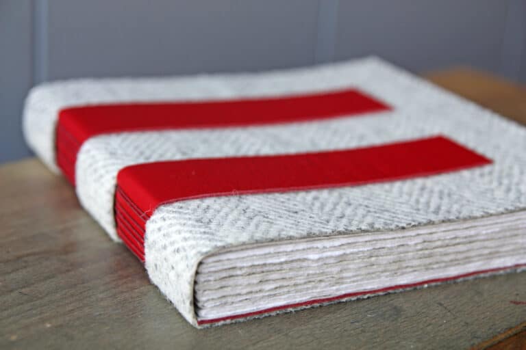 Hebridean Tweed and Leather Cross Structure Sea Mist