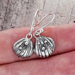Mini Cockle Shell Drop Earrings - Image 3