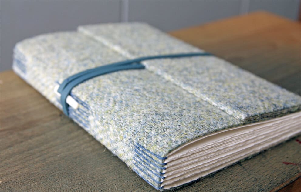 Hebridean Tweed journal with long stitch binding by SollasBooks