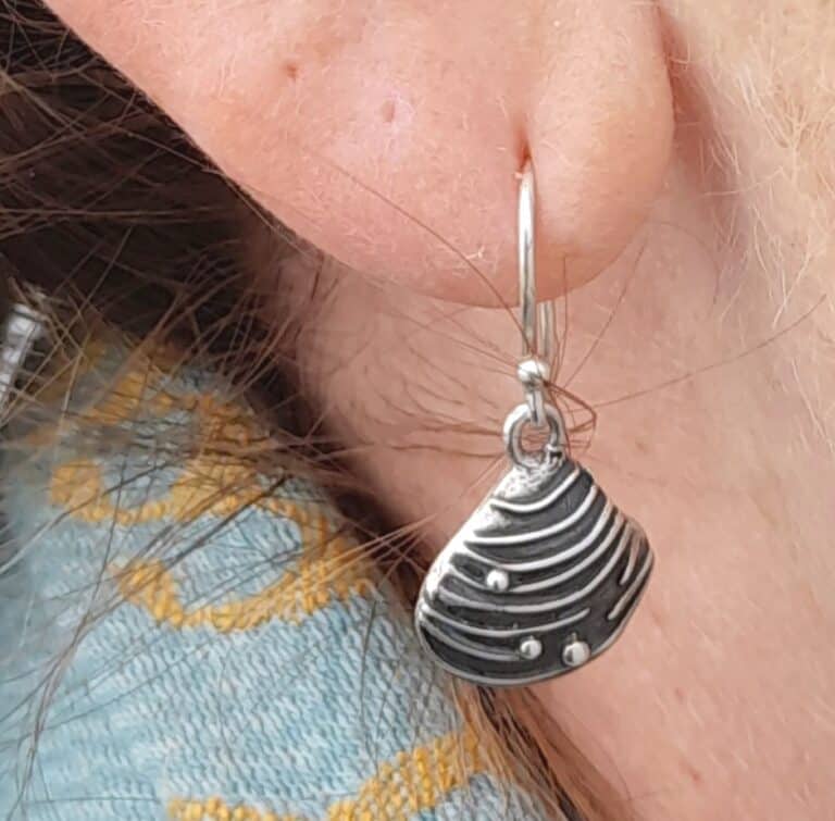 Venus Shell Drop Earrings - handmade by Marion Miller Jewellery (view 2)