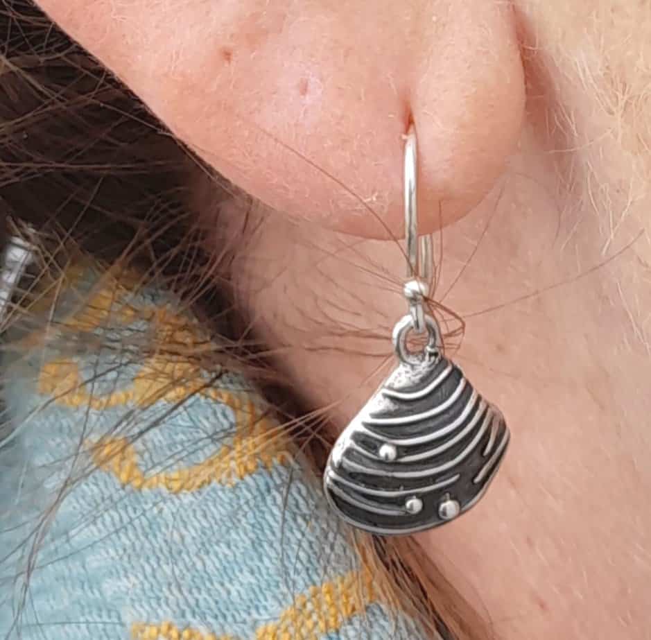 Venus Shell Drop Earrings - handmade by Marion Miller Jewellery (view 2)