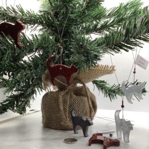 Christmas Cat Decorations Set of 3 - handmade by Camella Crafts (view 2)