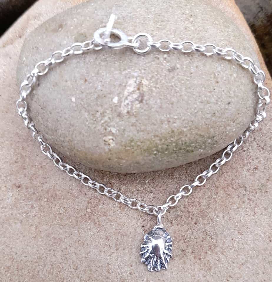 Beach combing Charm Bracelet with Silver Limpet Shell - handmade by Marion Miller Jewellery (view 3)