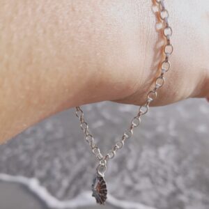Beach combing Charm Bracelet with Silver Limpet Shell - handmade by Marion Miller Jewellery (view 2)