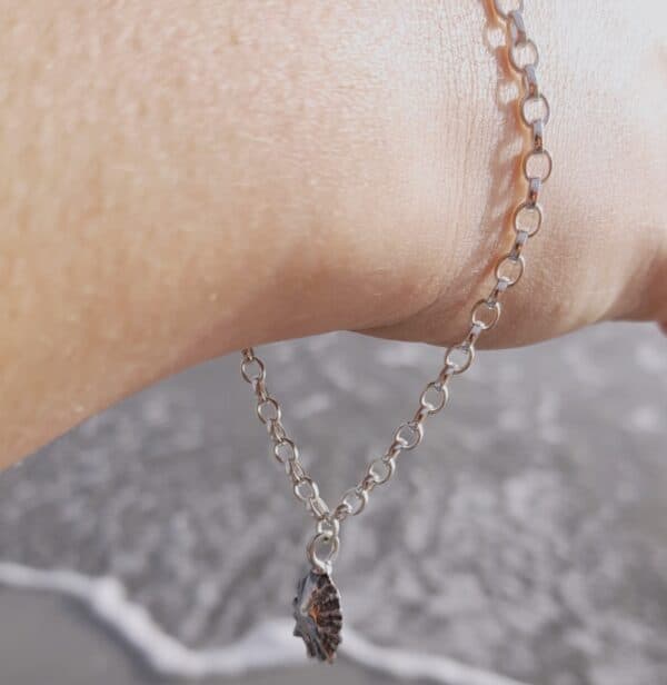 Beach combing Charm Bracelet with Silver Limpet Shell - handmade by Marion Miller Jewellery (view 2)