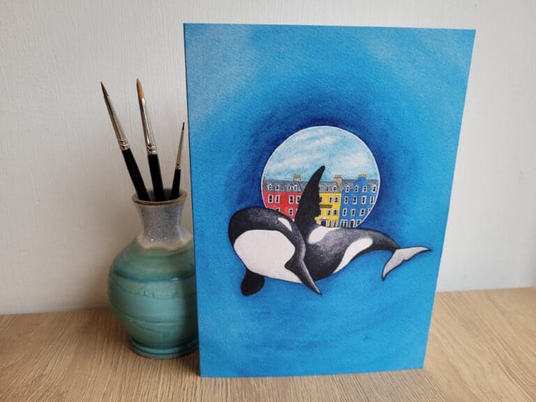 Greeting Card - Orca - Single Card A5