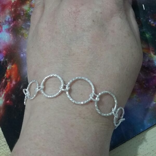 Patterned Rings of Orkney Bracelet ~ Magnetic clasp - handmade by Quiet Space Arts (view 2)