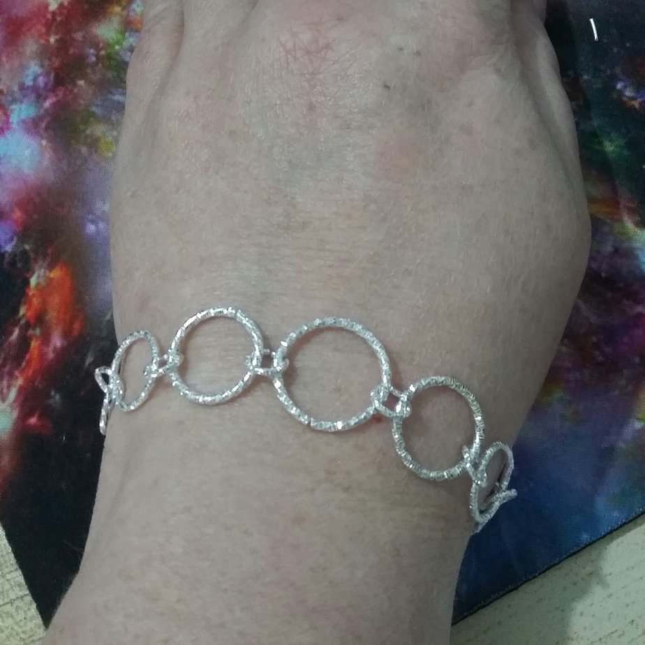 Patterned Rings of Orkney Bracelet ~ Magnetic clasp - handmade by Quiet Space Arts (view 2)