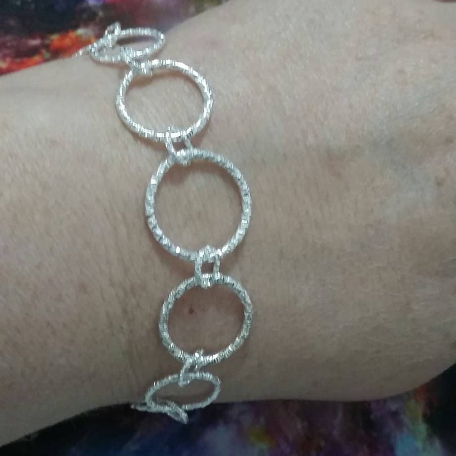 Patterned Rings of Orkney Bracelet ~ Magnetic clasp - handmade by Quiet Space Arts (view 3)