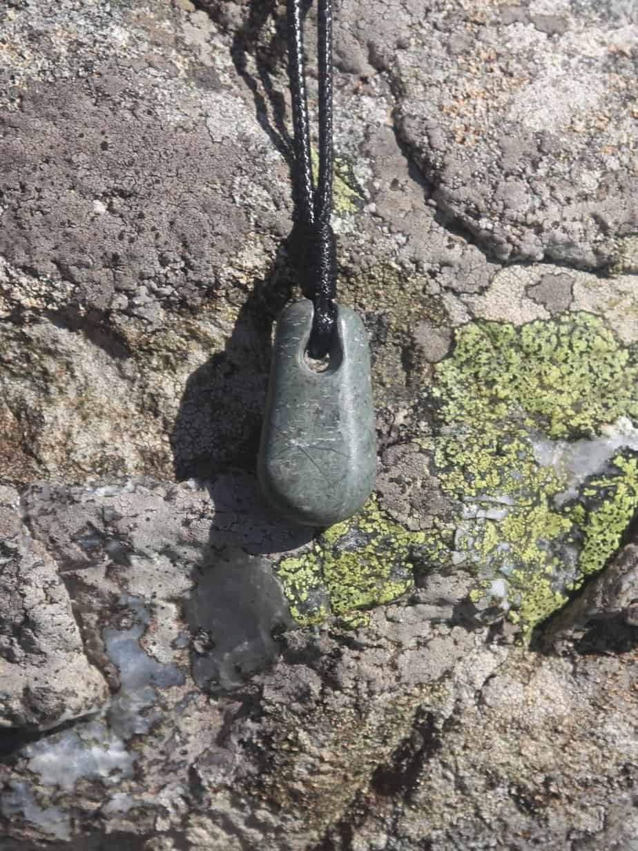 Small Hebridean Greenstone pendant - handmade by Gneiss Things