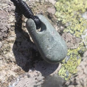 Small Hebridean Greenstone pendant - handmade by Gneiss Things (view 2)
