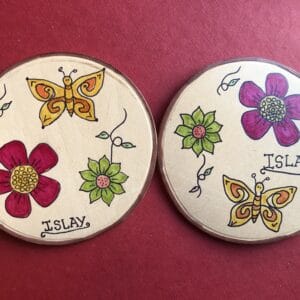 Handmade Leather Coaster Pair - handmade by Islay Celtic Craft Shop (view 2)