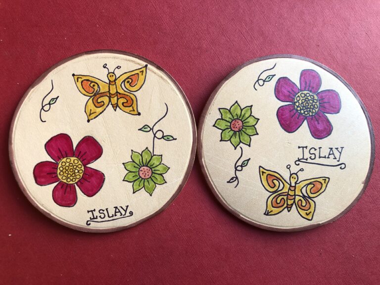 Handmade Leather Coaster Pair - handmade by Islay Celtic Craft Shop (view 2)