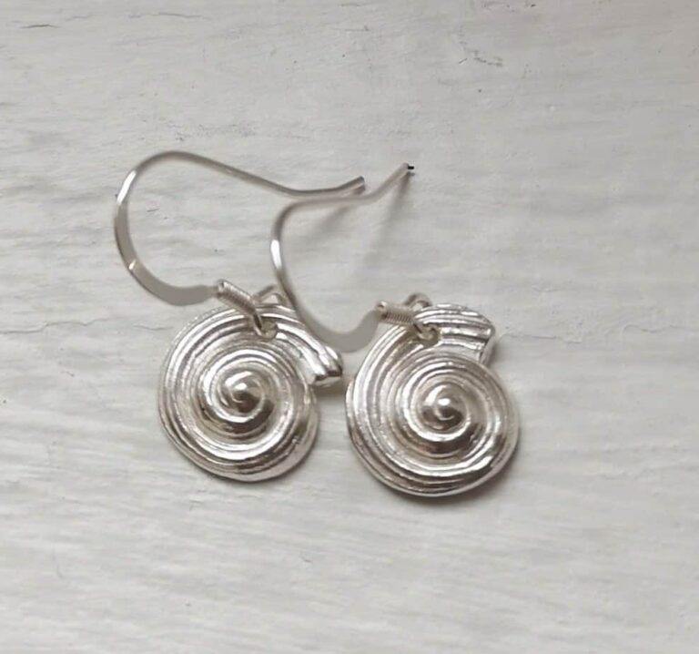 Tiree Silver Snail Shell Earrings - handmade by Chocolates and Charms