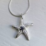 Tiree Solid Silver Starfish Pendant on a silver snake chain